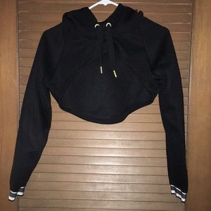 Black Puma hooded crop top jacket.